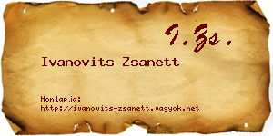 Ivanovits Zsanett névjegykártya